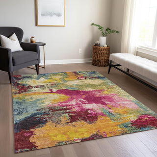 Piper Looms Chantille Modern ACN1738 Garnet Machine Washable Area Rug Lifestyle Image Feature