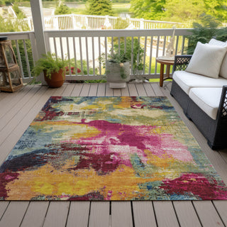 Piper Looms Chantille Modern ACN1738 Garnet Machine Washable Area Rug Outdoor Lifestyle Image Feature