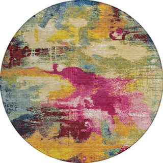 Piper Looms Chantille Modern ACN1738 Garnet Machine Washable Area Rug Round Main Image