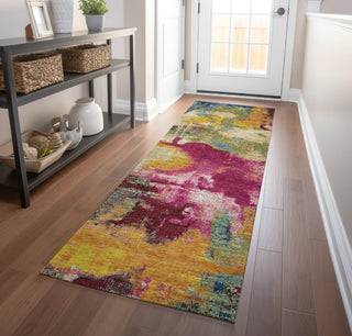 Piper Looms Chantille Modern ACN1738 Garnet Machine Washable Area Rug Runner Lifestyle Image Feature