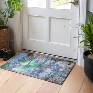 Piper Looms Chantille Modern ACN1738 Green Machine Washable Area Rug Scatter Lifestyle Image Feature