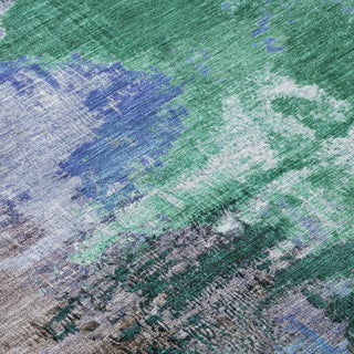 Piper Looms Chantille Modern ACN1738 Green Machine Washable Area Rug Swatch Image
