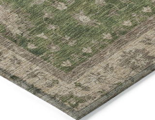 Piper Looms Chantille Border ACN1739 Aloe Machine Washable Area Rug Corner Image