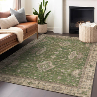 Piper Looms Chantille Border ACN1739 Aloe Machine Washable Area Rug Lifestyle Image Feature