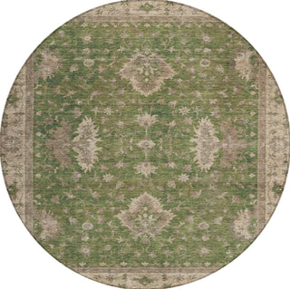 Piper Looms Chantille Border ACN1739 Aloe Machine Washable Area Rug Round Main Image