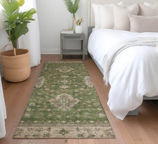 Piper Looms Chantille Border ACN1739 Aloe Machine Washable Area Rug Runner Lifestyle Image Feature