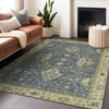 Piper Looms Chantille Border ACN1739 Blue Machine Washable Area Rug Lifestyle Image Feature