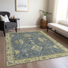 Piper Looms Chantille Border ACN1739 Blue Machine Washable Area Rug Lifestyle Image Feature