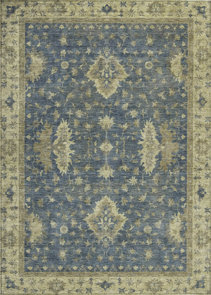 Piper Looms Chantille Border ACN1739 Blue Machine Washable Area Rug main image