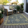 Piper Looms Chantille Border ACN1739 Blue Machine Washable Area Rug Outdoor Lifestyle Image Feature