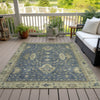 Piper Looms Chantille Border ACN1739 Blue Machine Washable Area Rug Outdoor Lifestyle Image Feature