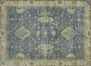 Piper Looms Chantille Border ACN1739 Blue Machine Washable Area Rug Scatter Main Image
