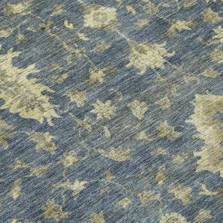 Piper Looms Chantille Border ACN1739 Blue Machine Washable Area Rug Swatch Image