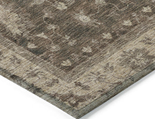 Piper Looms Chantille Border ACN1739 Brown Machine Washable Area Rug Corner Image