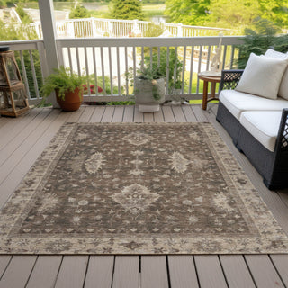 Piper Looms Chantille Border ACN1739 Brown Machine Washable Area Rug Outdoor Lifestyle Image Feature