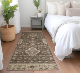 Piper Looms Chantille Border ACN1739 Brown Machine Washable Area Rug Runner Lifestyle Image Feature