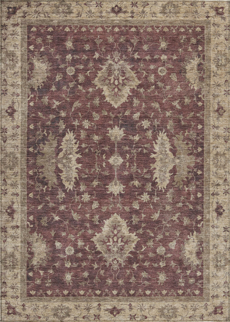 Piper Looms Chantille Border ACN1739 Burgundy Machine Washable Area Rug main image