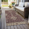 Piper Looms Chantille Border ACN1739 Burgundy Machine Washable Area Rug Runner Outdoor Lifestyle Image Feature