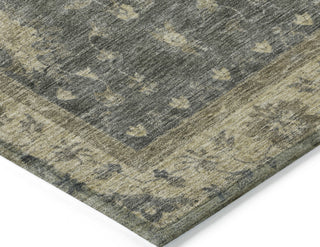 Piper Looms Chantille Border ACN1739 Gray Machine Washable Area Rug Corner Image