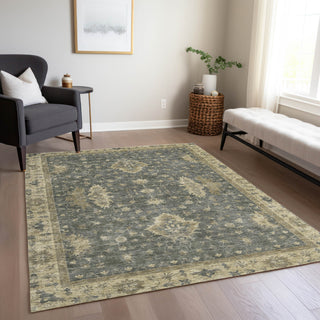 Piper Looms Chantille Border ACN1739 Gray Machine Washable Area Rug Lifestyle Image Feature