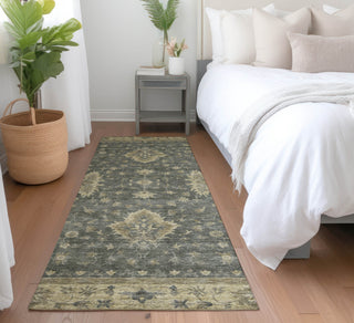 Piper Looms Chantille Border ACN1739 Gray Machine Washable Area Rug Runner Lifestyle Image Feature