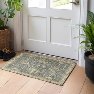 Piper Looms Chantille Border ACN1739 Gray Machine Washable Area Rug Scatter Lifestyle Image Feature