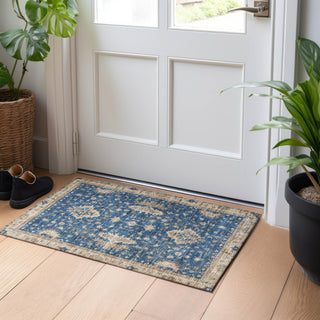 Piper Looms Chantille Border ACN1739 Navy Machine Washable Area Rug Scatter Lifestyle Image Feature