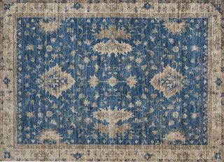 Piper Looms Chantille Border ACN1739 Navy Machine Washable Area Rug Scatter Main Image