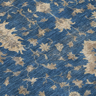 Piper Looms Chantille Border ACN1739 Navy Machine Washable Area Rug Swatch Image