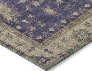 Piper Looms Chantille Border ACN1739 Purple Machine Washable Area Rug Corner Image