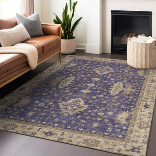 Piper Looms Chantille Border ACN1739 Purple Machine Washable Area Rug Lifestyle Image Feature