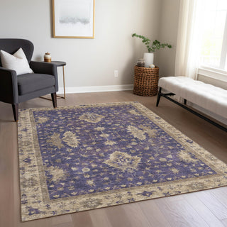 Piper Looms Chantille Border ACN1739 Purple Machine Washable Area Rug Lifestyle Image Feature