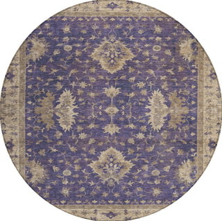 Piper Looms Chantille Border ACN1739 Purple Machine Washable Area Rug Round Main Image