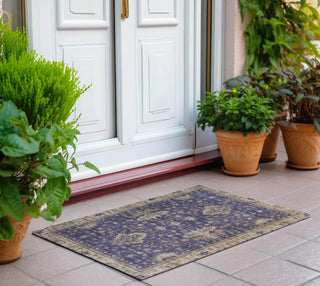 Piper Looms Chantille Border ACN1739 Purple Machine Washable Area Rug Scatter Outdoor Lifestyle Image Feature