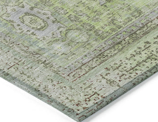Piper Looms Chantille Border ACN1740 Aloe Machine Washable Area Rug Corner Image