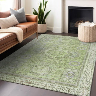Piper Looms Chantille Border ACN1740 Aloe Machine Washable Area Rug Lifestyle Image Feature