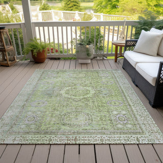 Piper Looms Chantille Border ACN1740 Aloe Machine Washable Area Rug Outdoor Lifestyle Image Feature