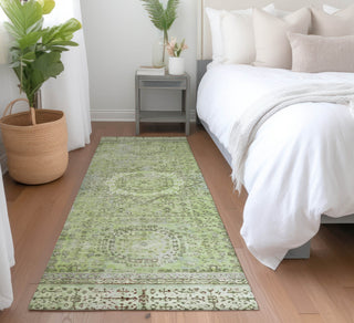 Piper Looms Chantille Border ACN1740 Aloe Machine Washable Area Rug Runner Lifestyle Image Feature