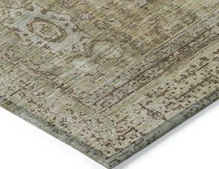 Piper Looms Chantille Border ACN1740 Brown Machine Washable Area Rug Corner Image