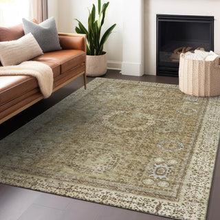 Piper Looms Chantille Border ACN1740 Brown Machine Washable Area Rug Lifestyle Image Feature