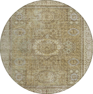 Piper Looms Chantille Border ACN1740 Brown Machine Washable Area Rug Round Main Image