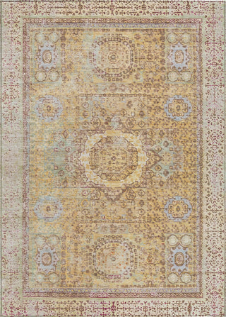 Piper Looms Chantille Border ACN1740 Gold Machine Washable Area Rug main image
