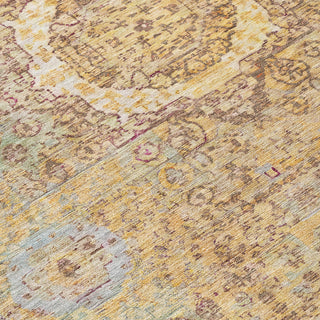 Piper Looms Chantille Border ACN1740 Gold Machine Washable Area Rug Swatch Image