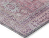 Piper Looms Chantille Border ACN1740 Pink Machine Washable Area Rug Corner Image
