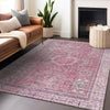 Piper Looms Chantille Border ACN1740 Pink Machine Washable Area Rug Lifestyle Image Feature