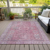 Piper Looms Chantille Border ACN1740 Pink Machine Washable Area Rug Outdoor Lifestyle Image Feature