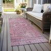 Piper Looms Chantille Border ACN1740 Pink Machine Washable Area Rug Runner Outdoor Lifestyle Image Feature