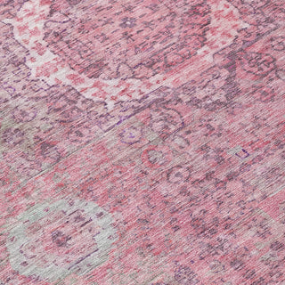 Piper Looms Chantille Border ACN1740 Pink Machine Washable Area Rug Swatch Image