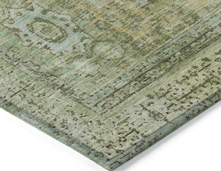 Piper Looms Chantille Border ACN1740 Sage Machine Washable Area Rug Corner Image