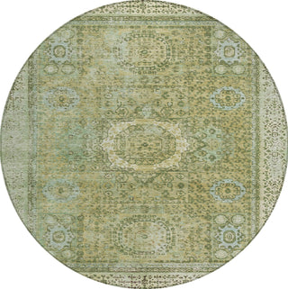 Piper Looms Chantille Border ACN1740 Sage Machine Washable Area Rug Round Main Image